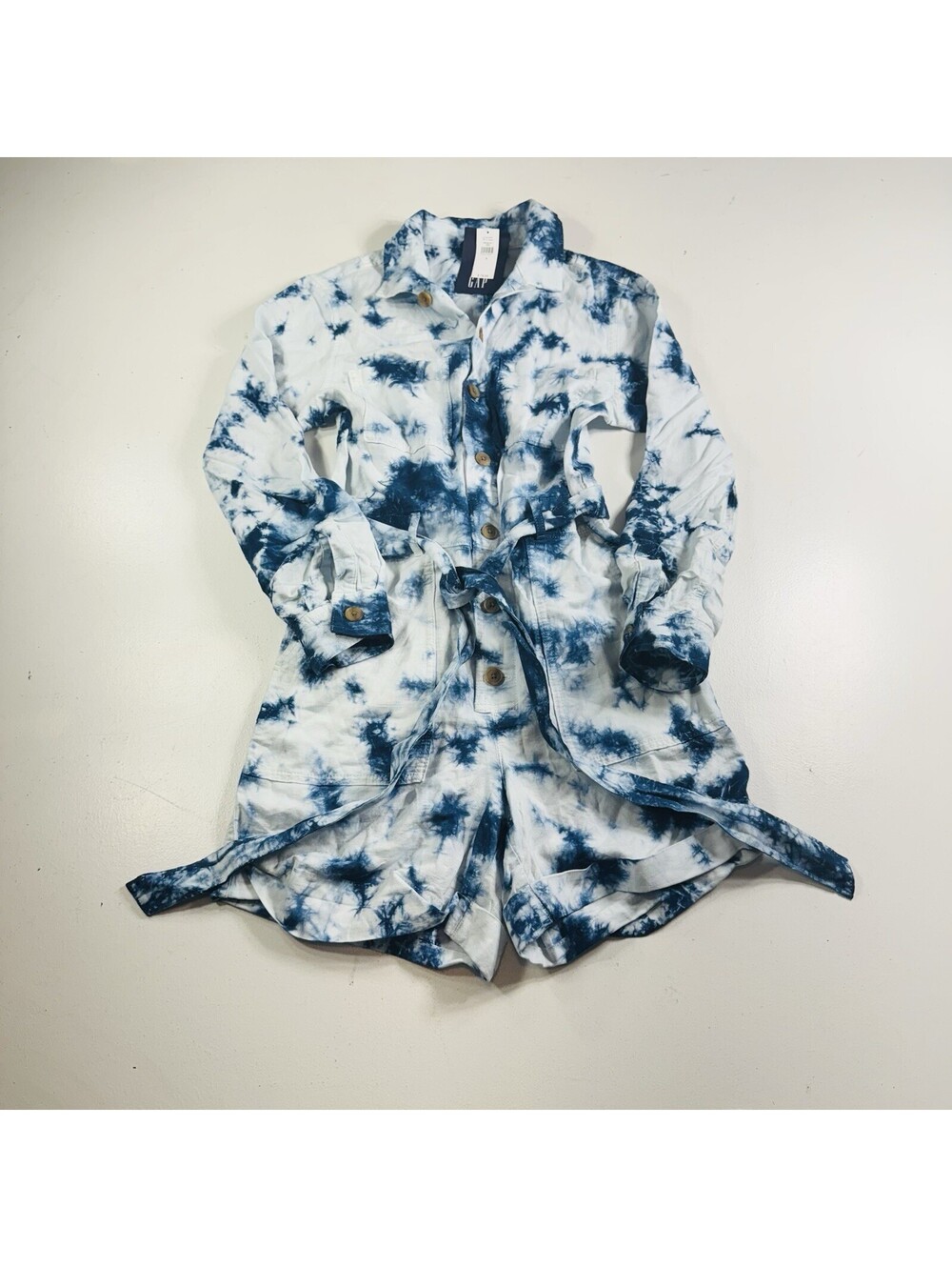 GAP Tie Dye Dress Blue Button Up Women’s Size 2 Brand New